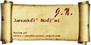 Januskó Noémi névjegykártya